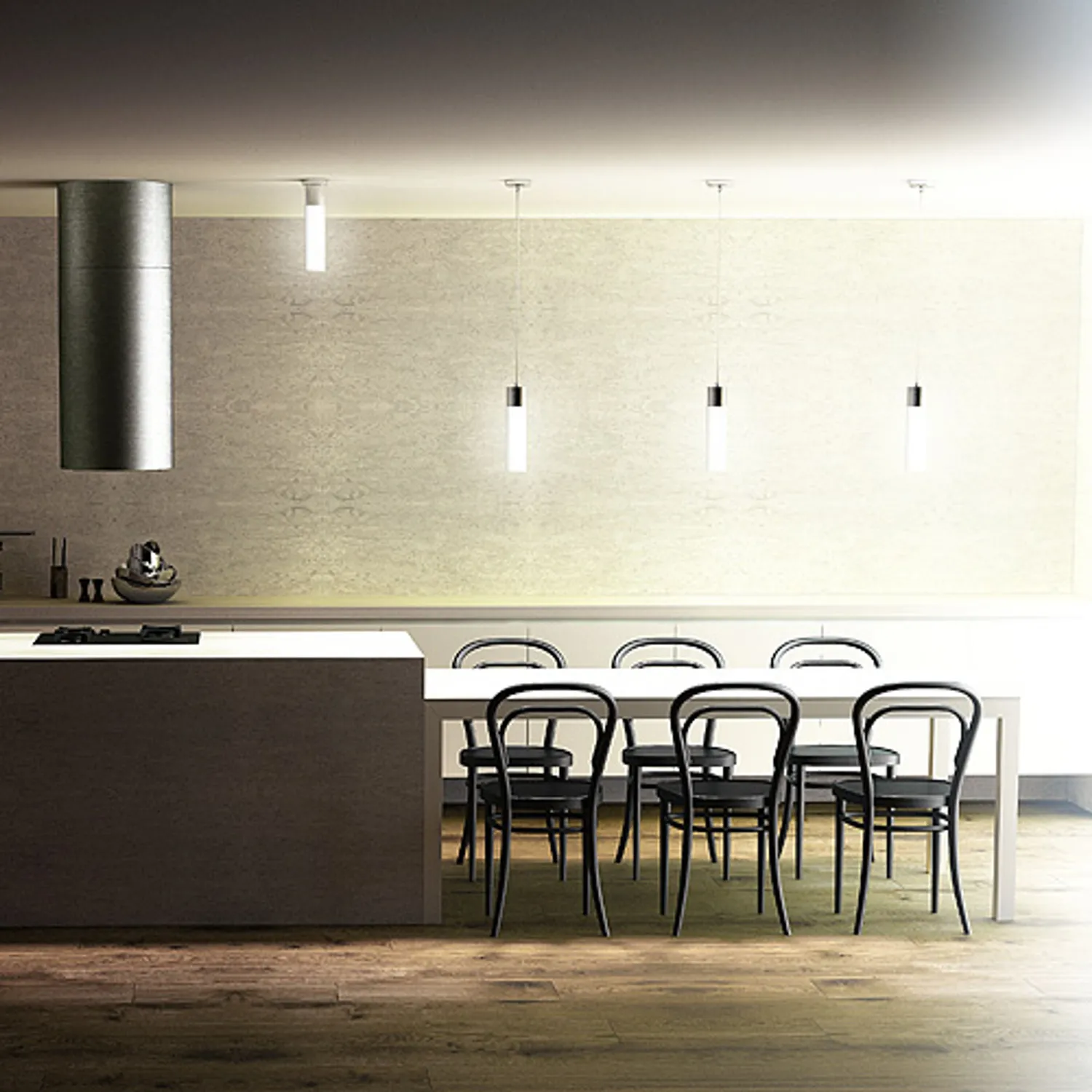 Rendl Light Studio Eight Pendel pendul sticla opal crom