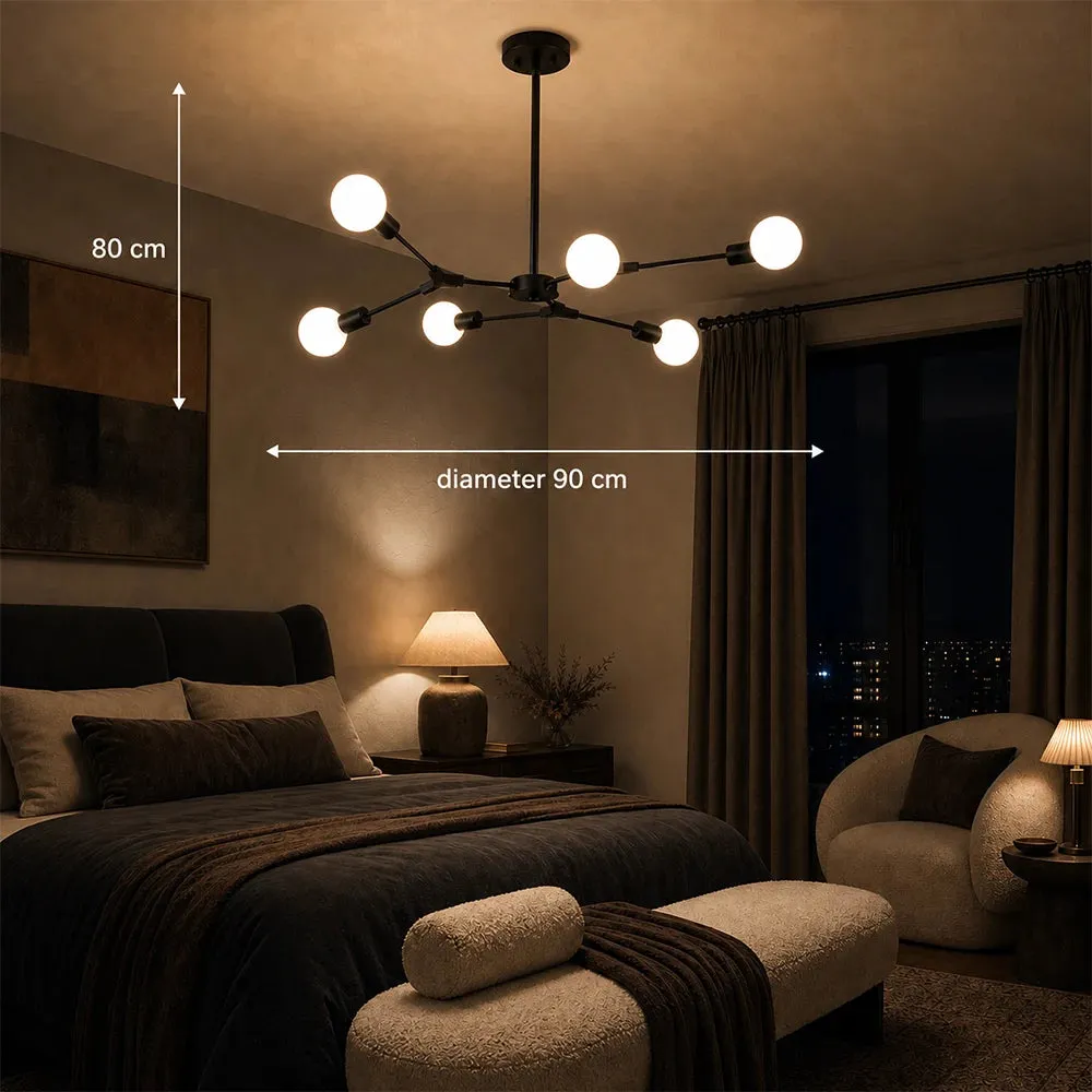 Alessandro Design Architek Hexa lustra 6xE27 neagra