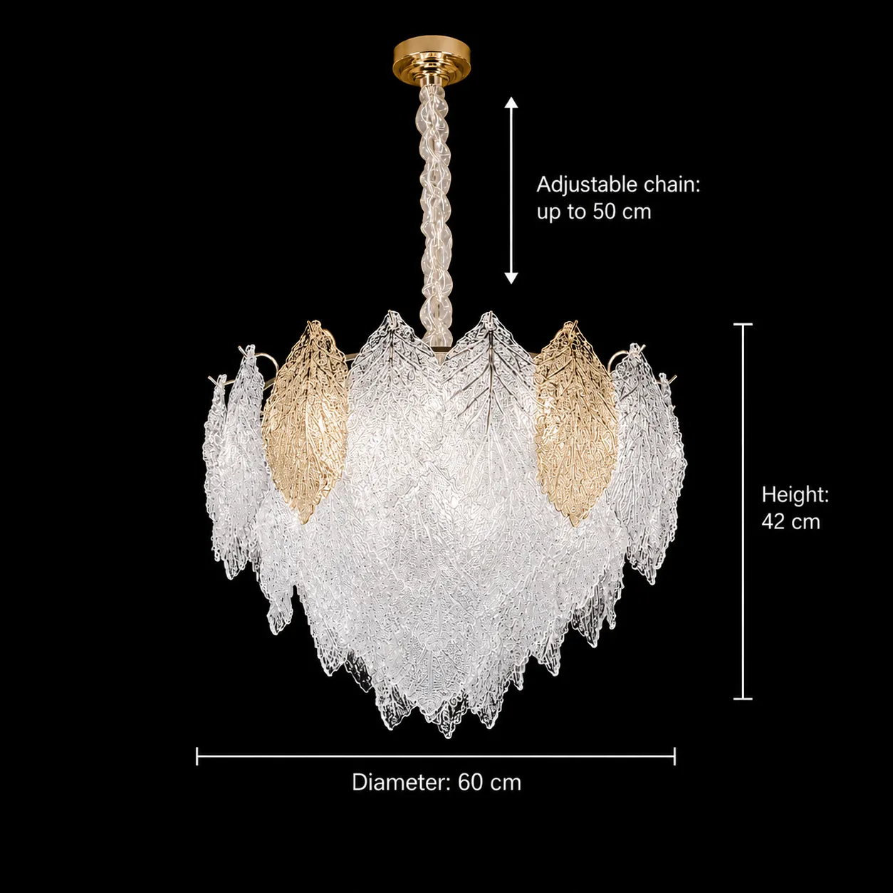 Alessandro Design LACE Eleganza candelabru cristal auriu 9xE14