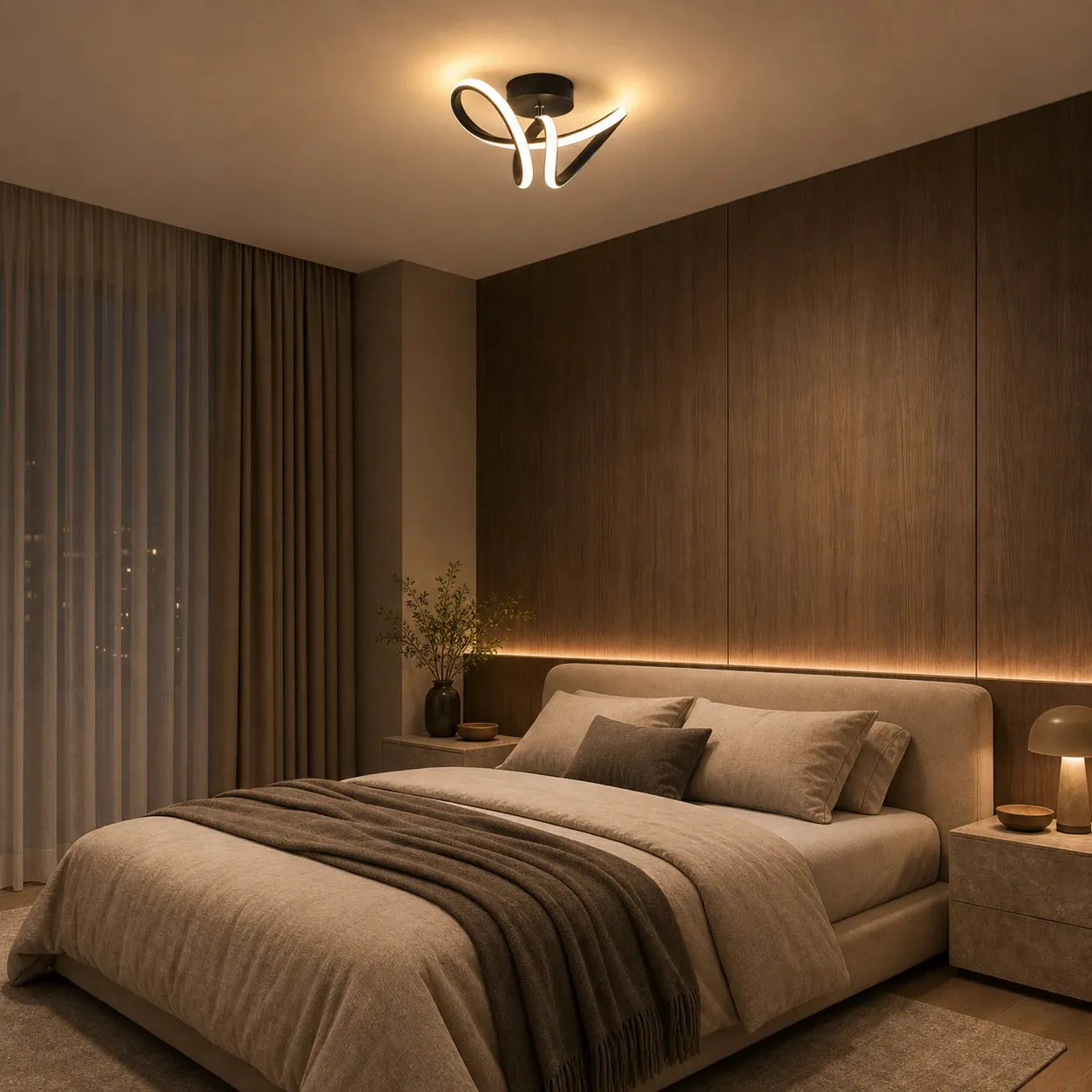 Alessandro Design VERTEX Pulse candelabru LED negru 13W ondulat