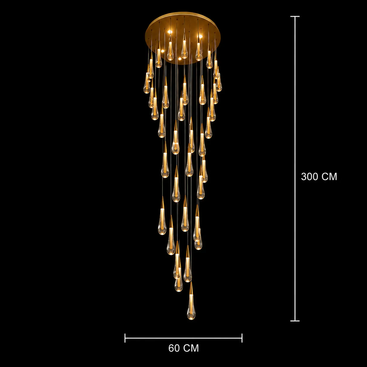 Alessandro Design Justinian 39W candelabru cristal auriu 60cm
