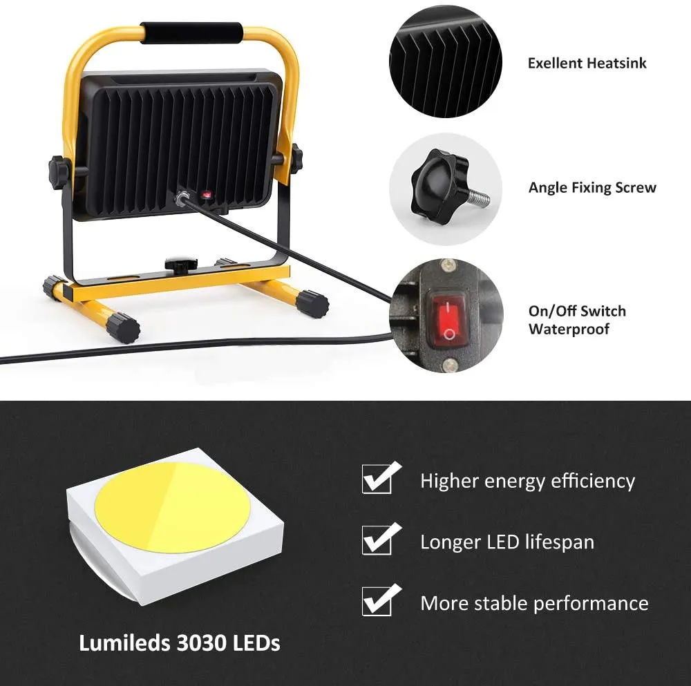 Ustellar 60W lampa de lucru LED alba 6000LM cablu 5m