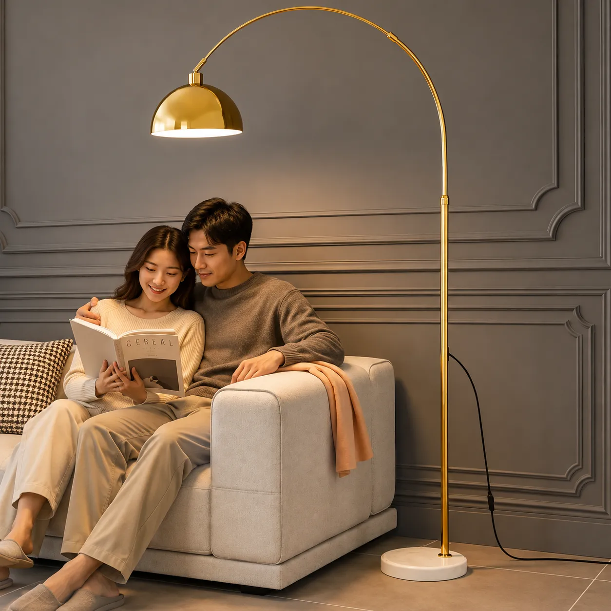 Alessandro Design TURKISTAN lampadar auriu E27 175cm metal