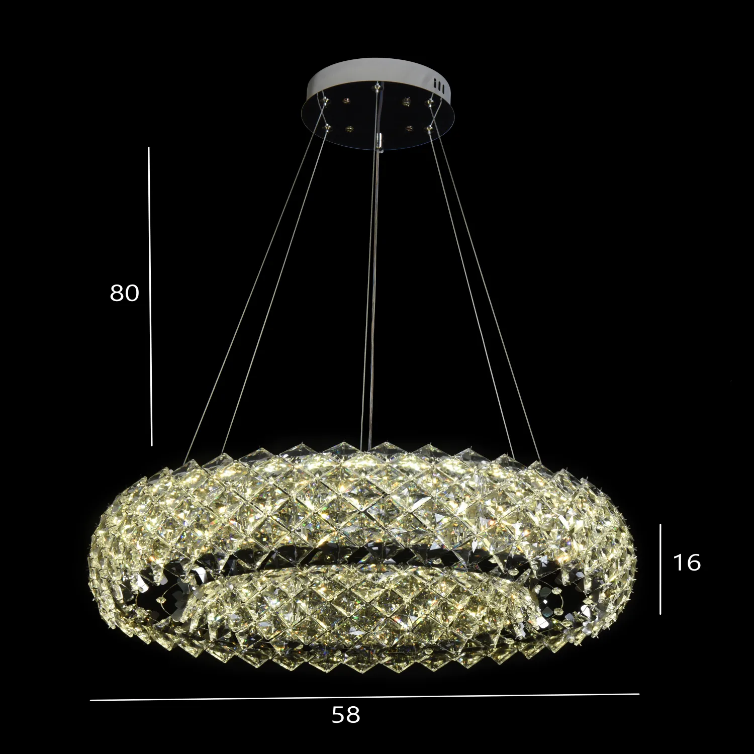 Alessandro Design Kalto Eleganza candelabru cristal crom 106W