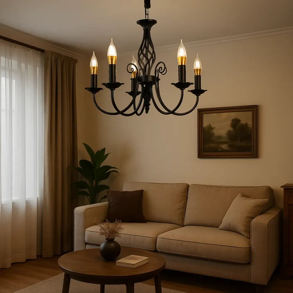 Alessandro Design ANJOUX Magno candelabru negru 5xE14 55cm