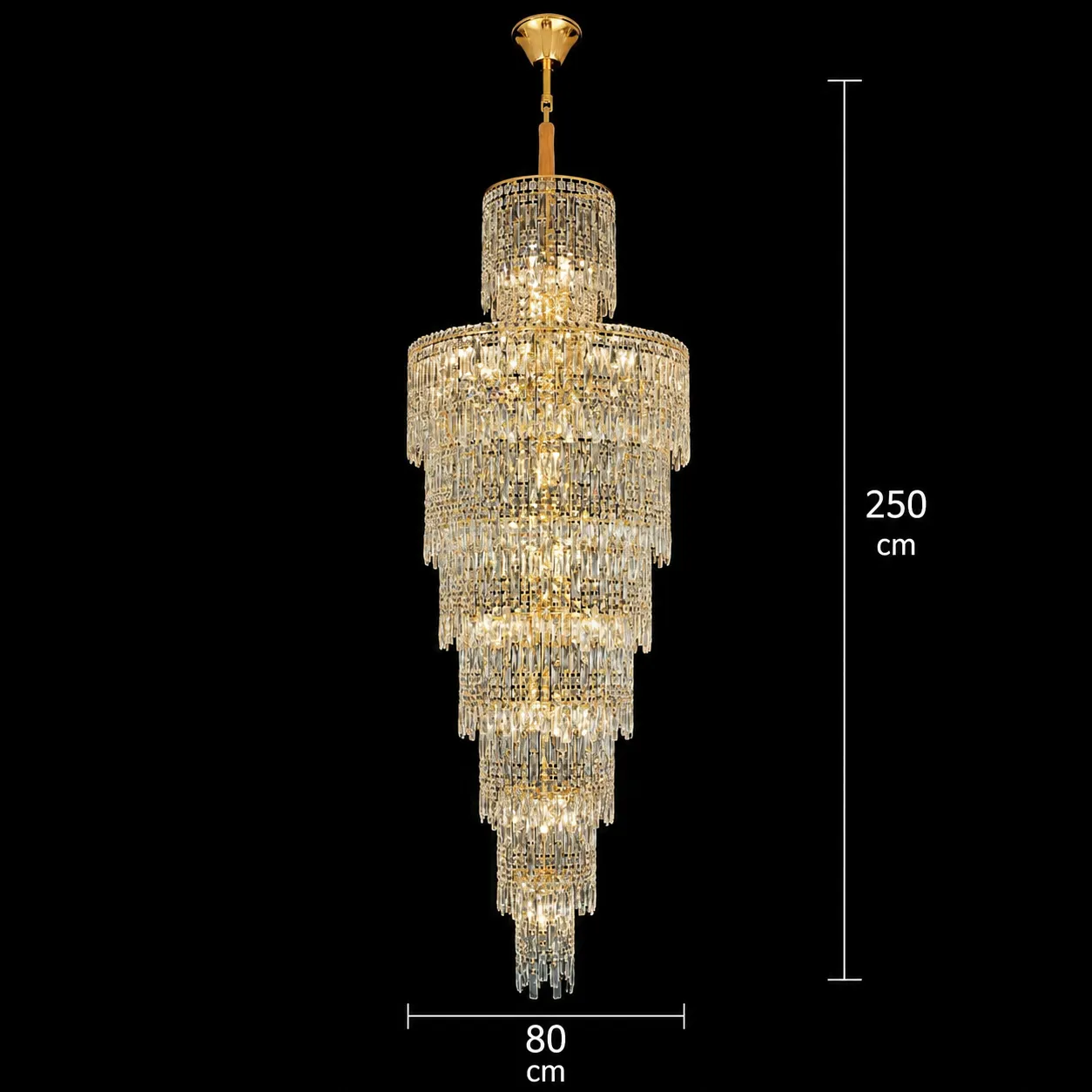 Alessandro Design Fall Regalis candelabru cristal auriu 29xE14