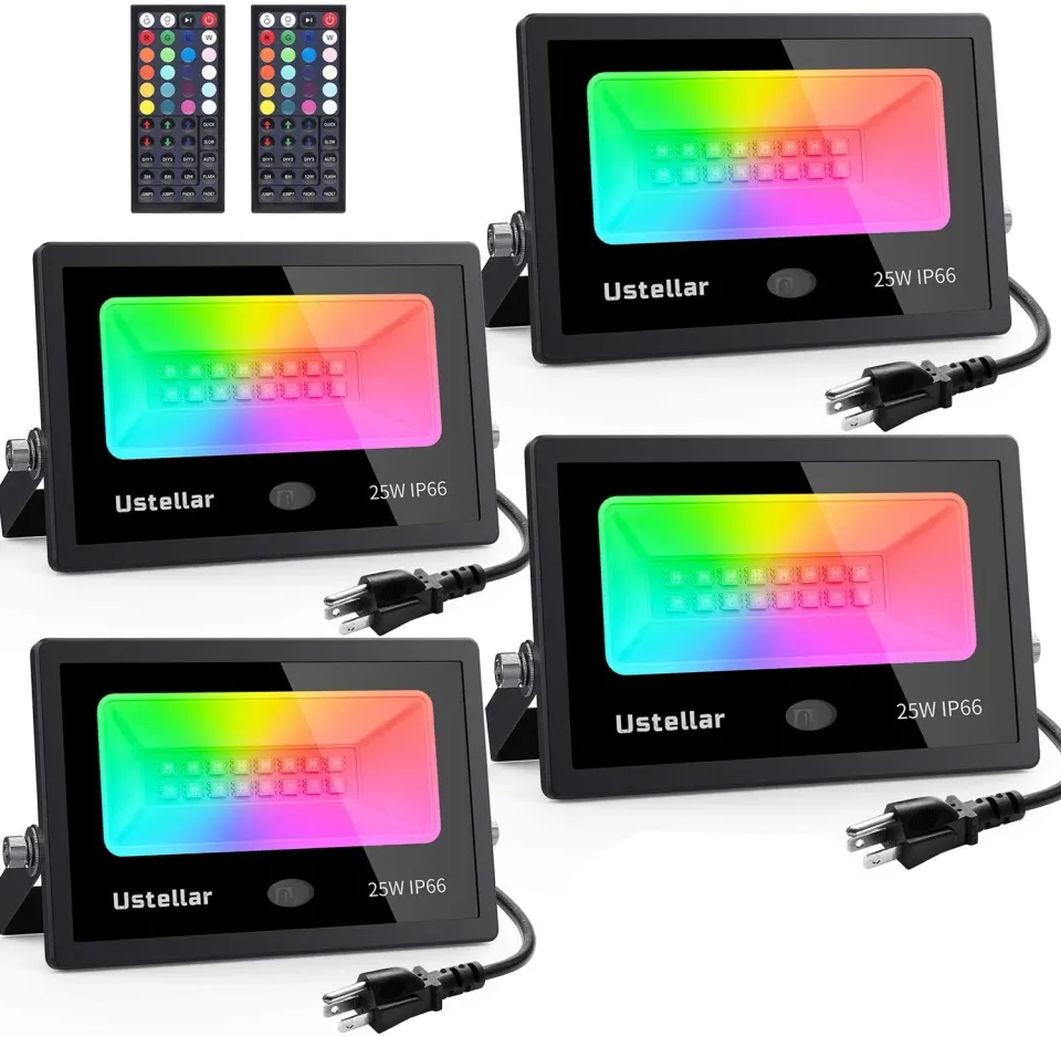 Ustellar 25W Proiector LED RGB set 4 buc exterior