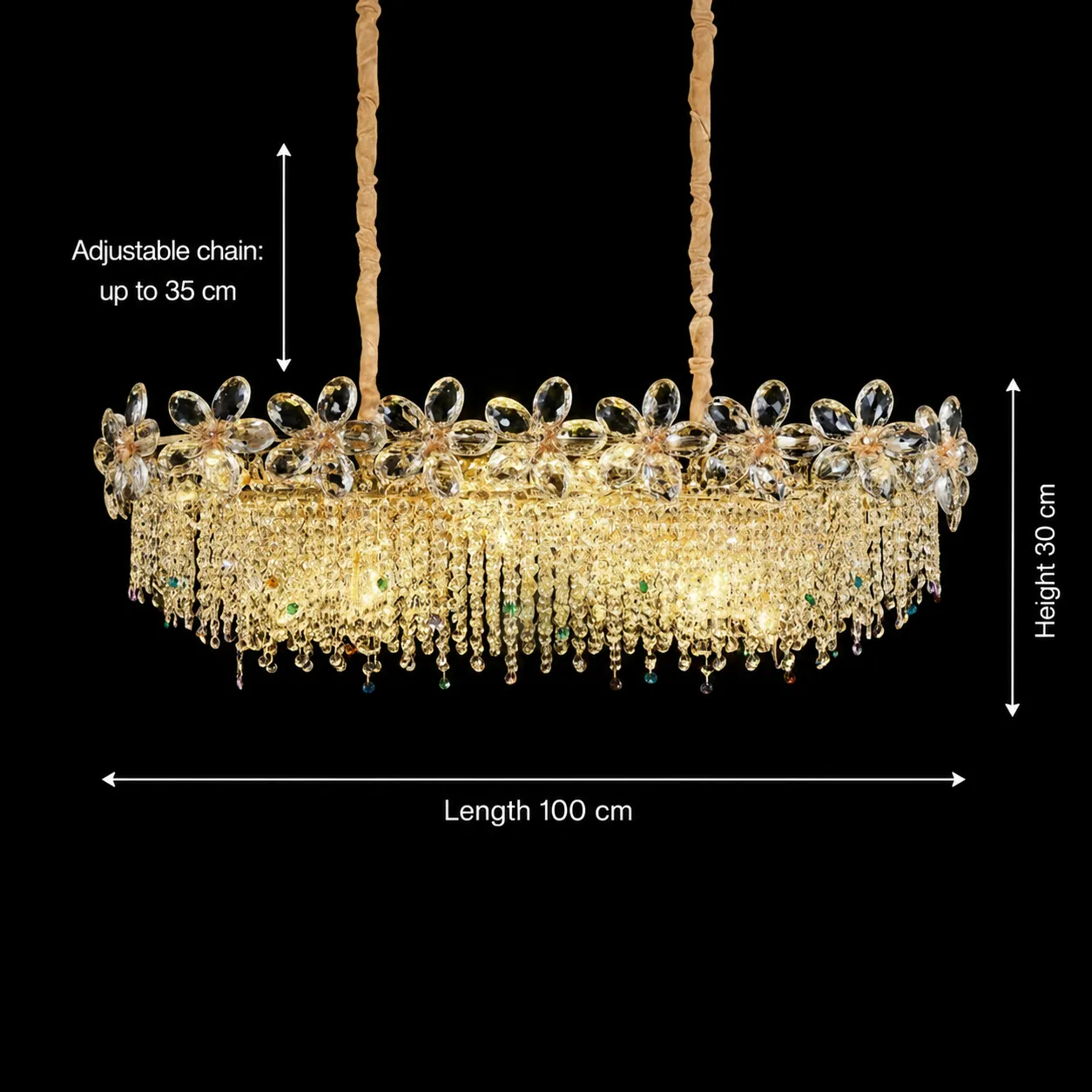 Alessandro Design Blossom Imperio candelabru cristal 20xE14 auriu 100cm