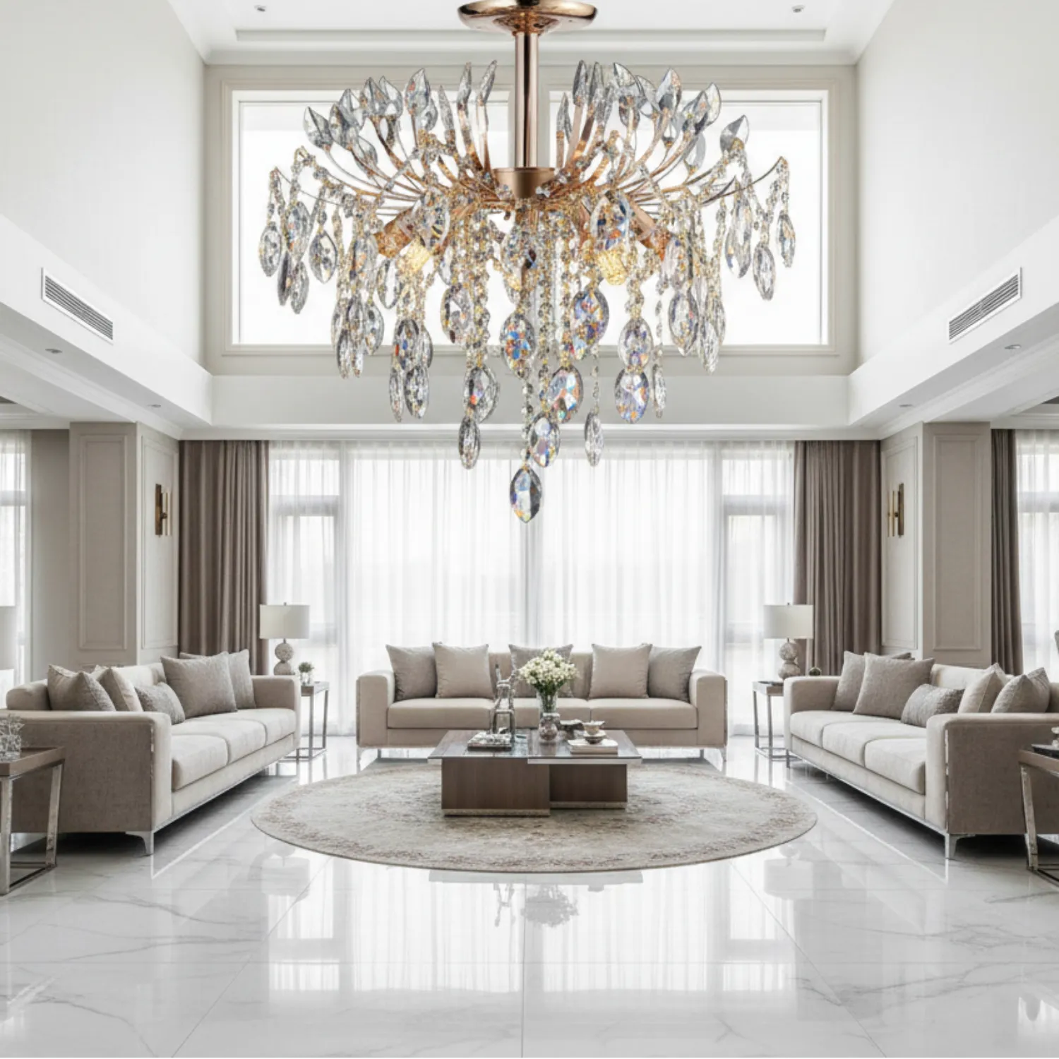 Alessandro Design Palermo Eleganza 5xE14 candelabru cristal auriu 50cm