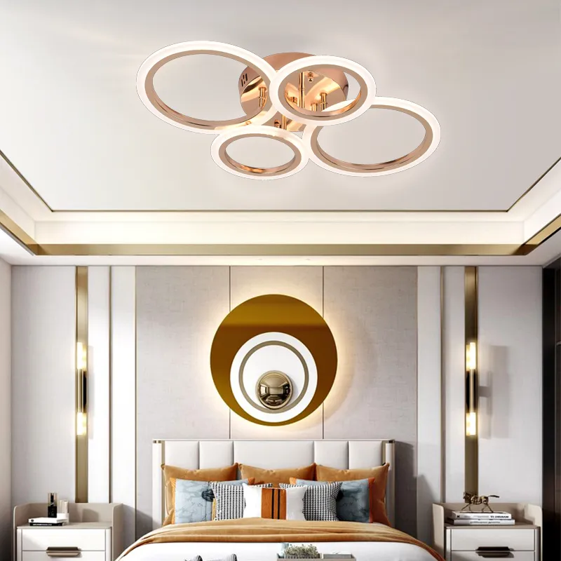 Alessandro Design Betty lustra LED 43W aurie 4 cercuri