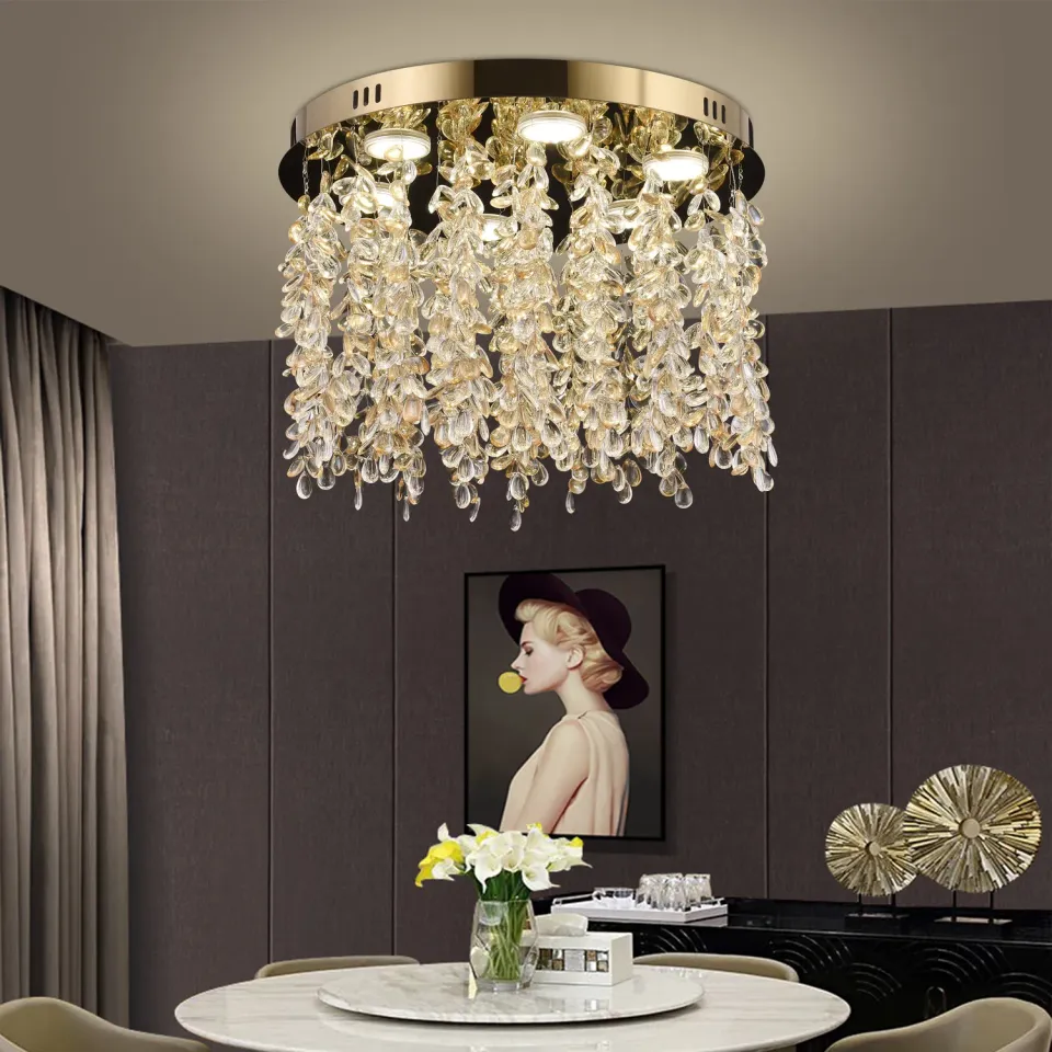 Candelabru LED Alessandro Design LLC213/550GD cristal auriu