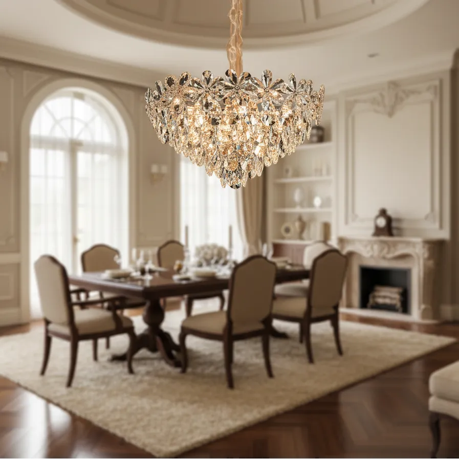 Alessandro Design Magno candelabru cristal auriu 11xE14 60cm