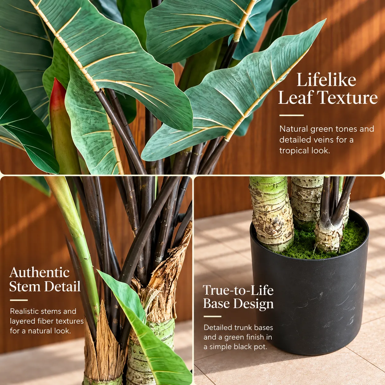 Alessandro Design Alocasia planta artificiala 160 cm verde 3 tulpini