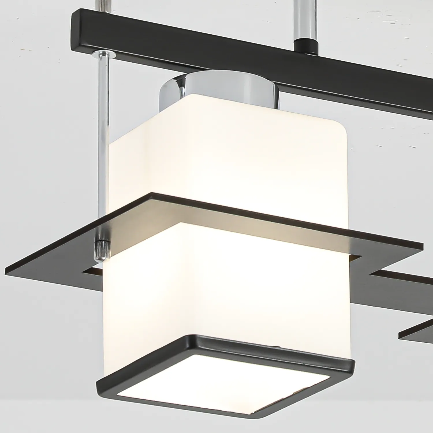 Alessandro Design Aramis lustra gri-negru 2xE27 abajur lemn