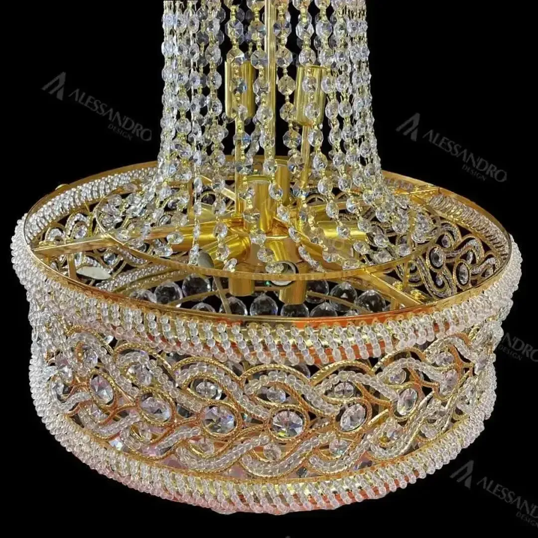 Alessandro Design Selim candelabru cristal 14xE14 auriu K9