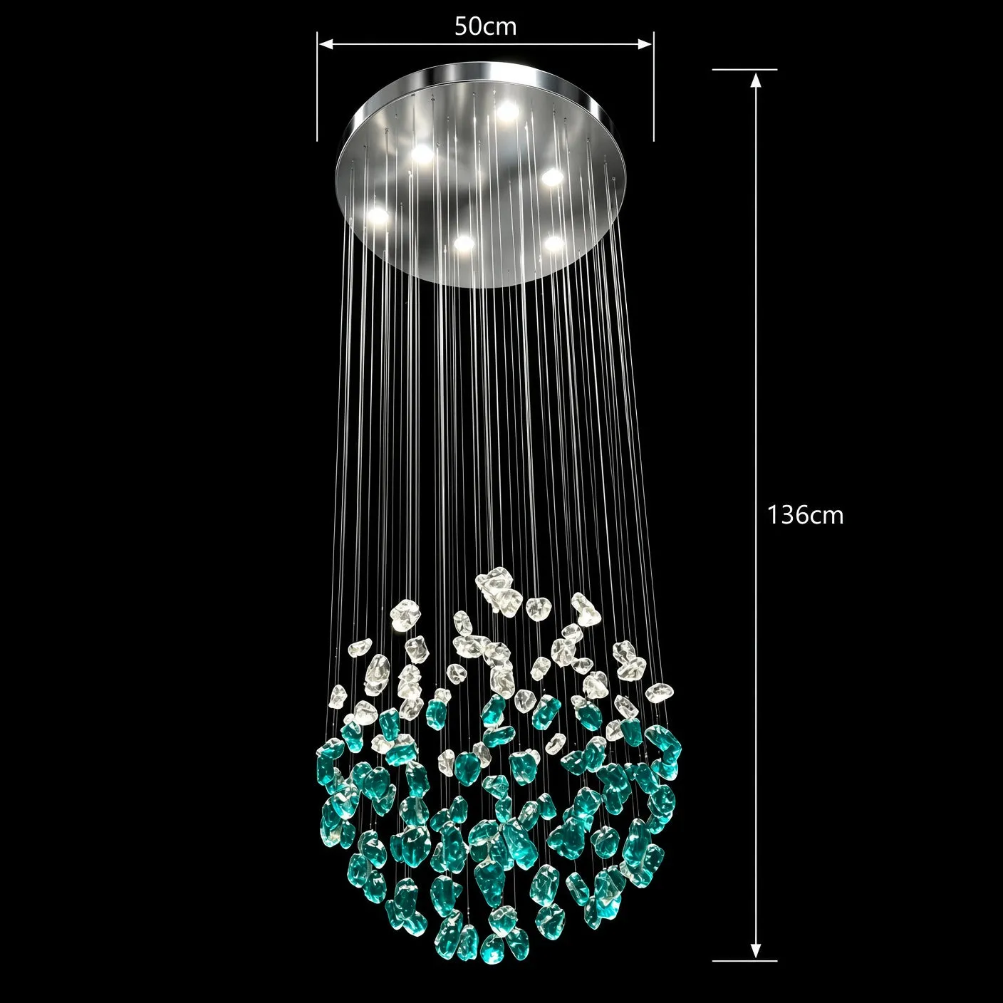 Alessandro Design Oskemen 42W candelabru cristal verde 50 cm