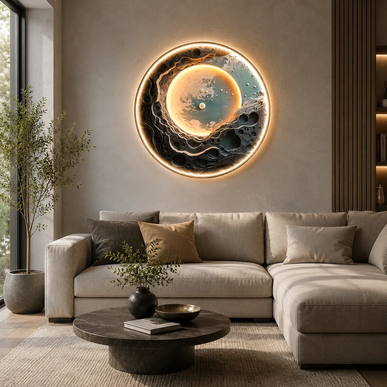 Alessandro Design Blue Planet tablou LED 80cm lumina neutra