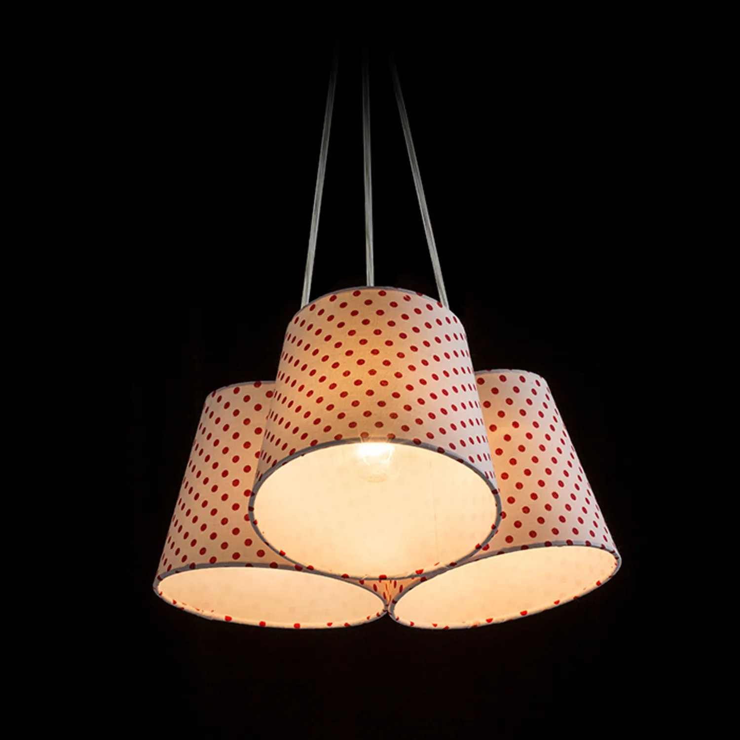 Rendl Light Studio Nancy pendul textil 3xE14 alb roșu