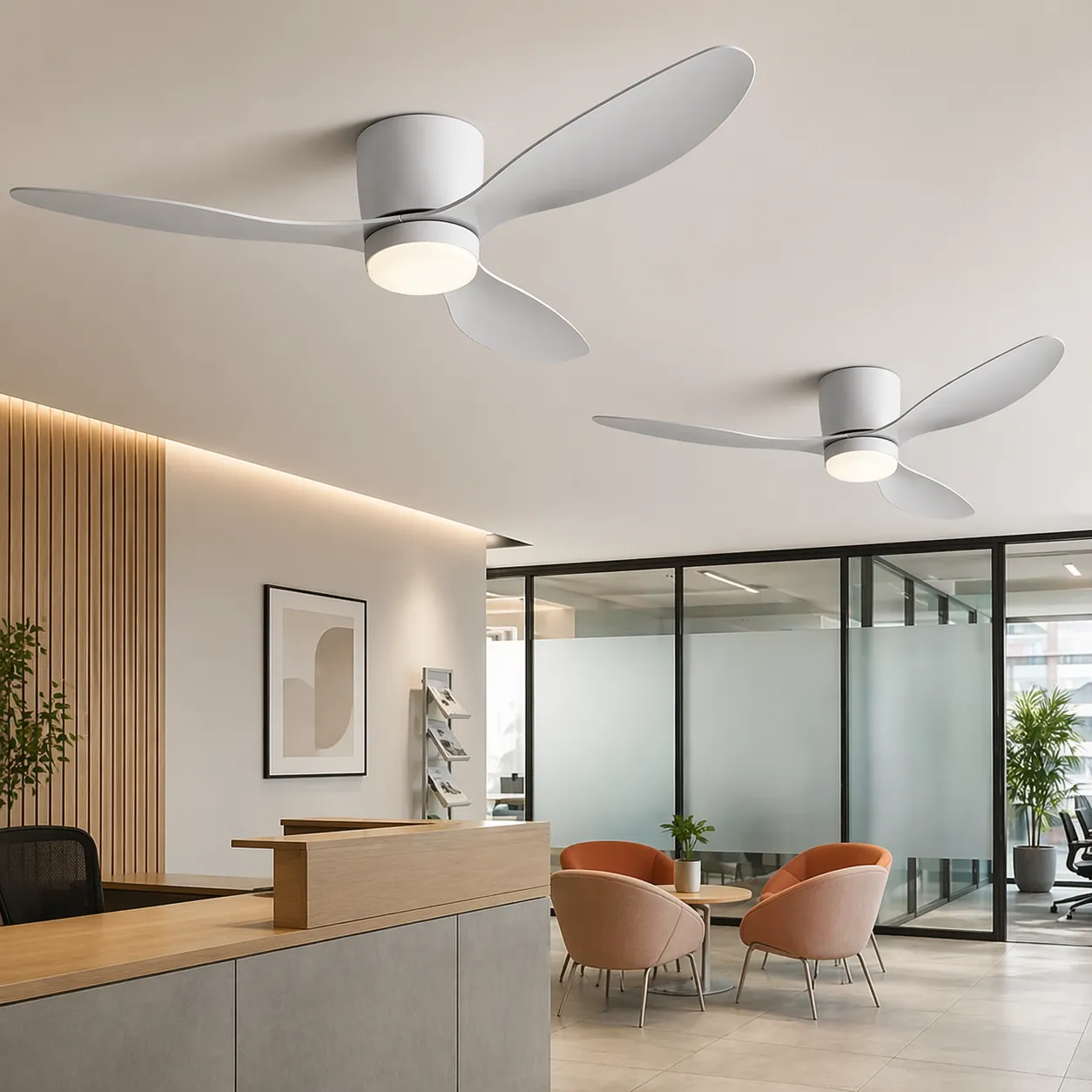 Alessandro Design Vents lustra LED alba ventilator 21W D80cm