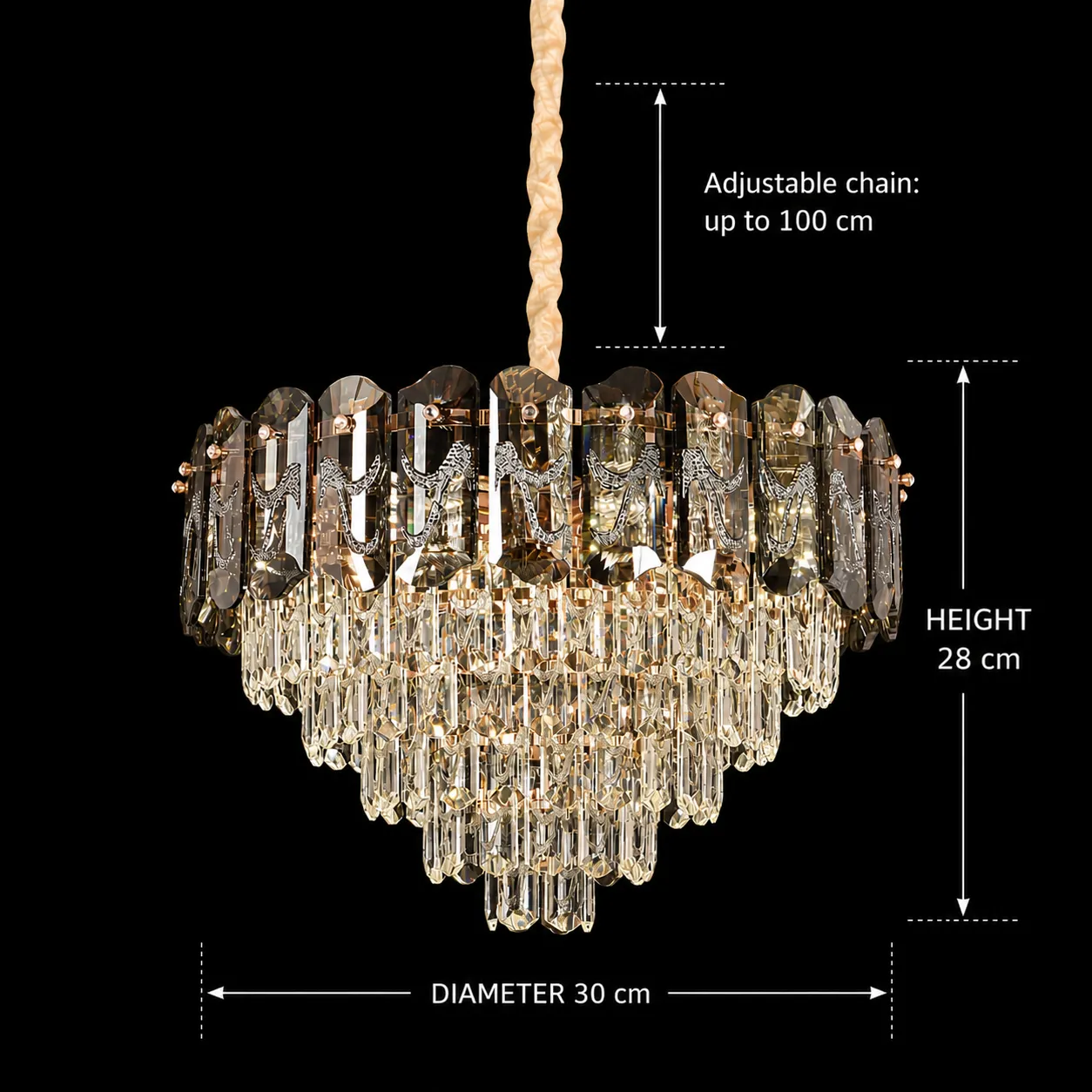 Alessandro Design Aurum Petito candelabru auriu 3xE14 30cm