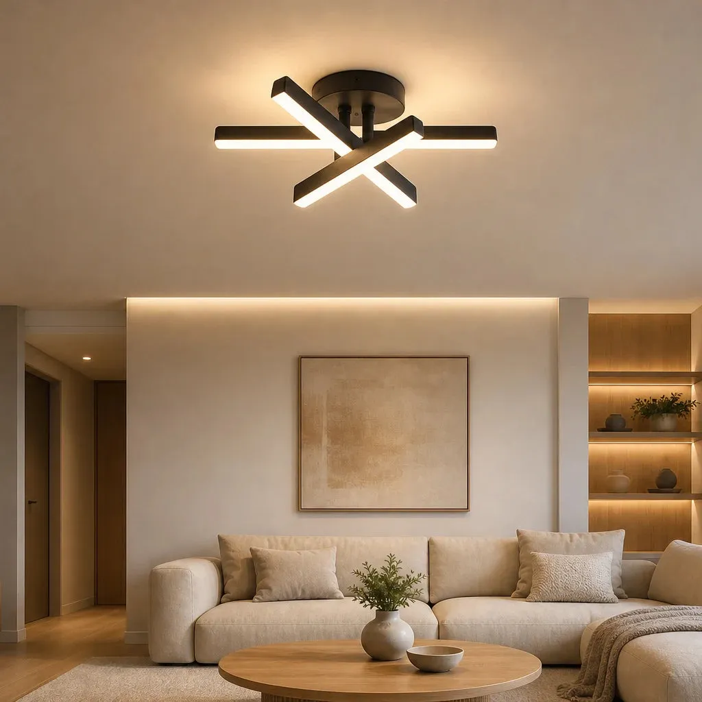 Alessandro Design Diego lustră LED neagră 26W D30cm