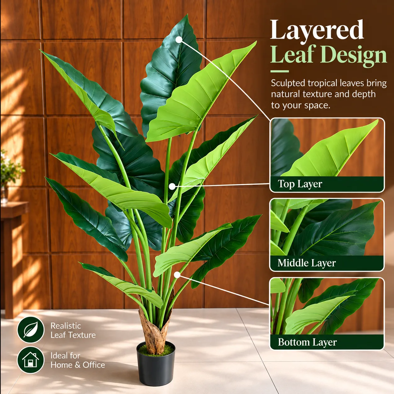 Alessandro Design Alocasia plantă artificială verde 170cm