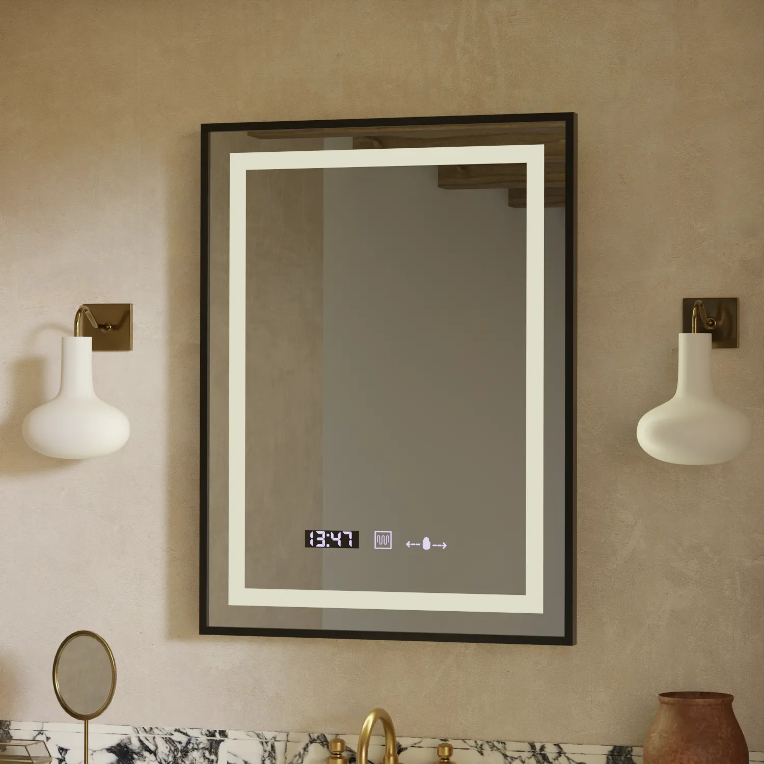 Alessandro Design Verite Majeste Noir oglinda LED 50x70 neagra