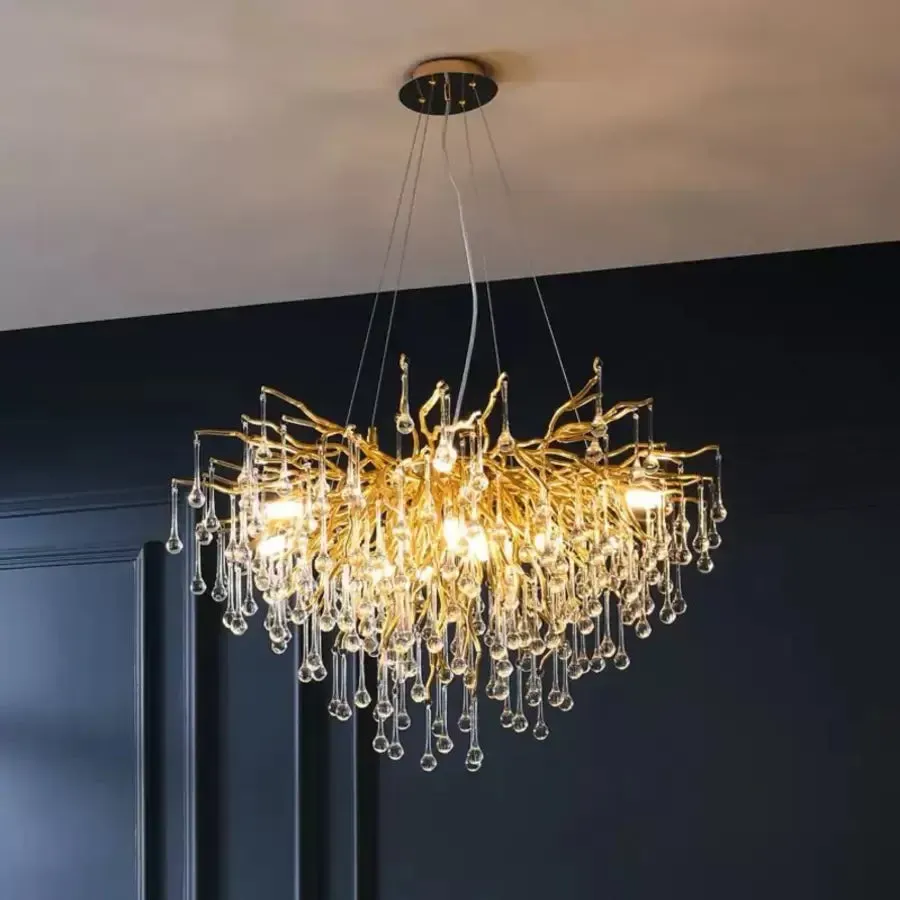 Alessandro Design Nathanael 7xG9 candelabru cristal auriu