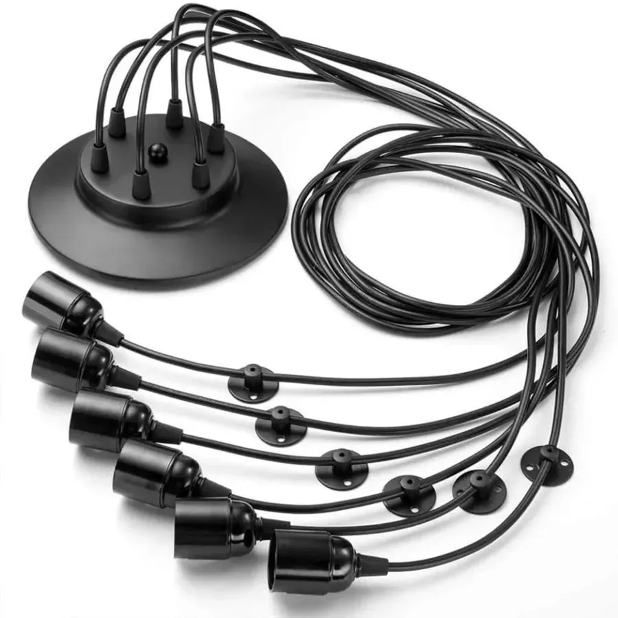 Alessandro Design Spider pendul negru 6xE27 metal