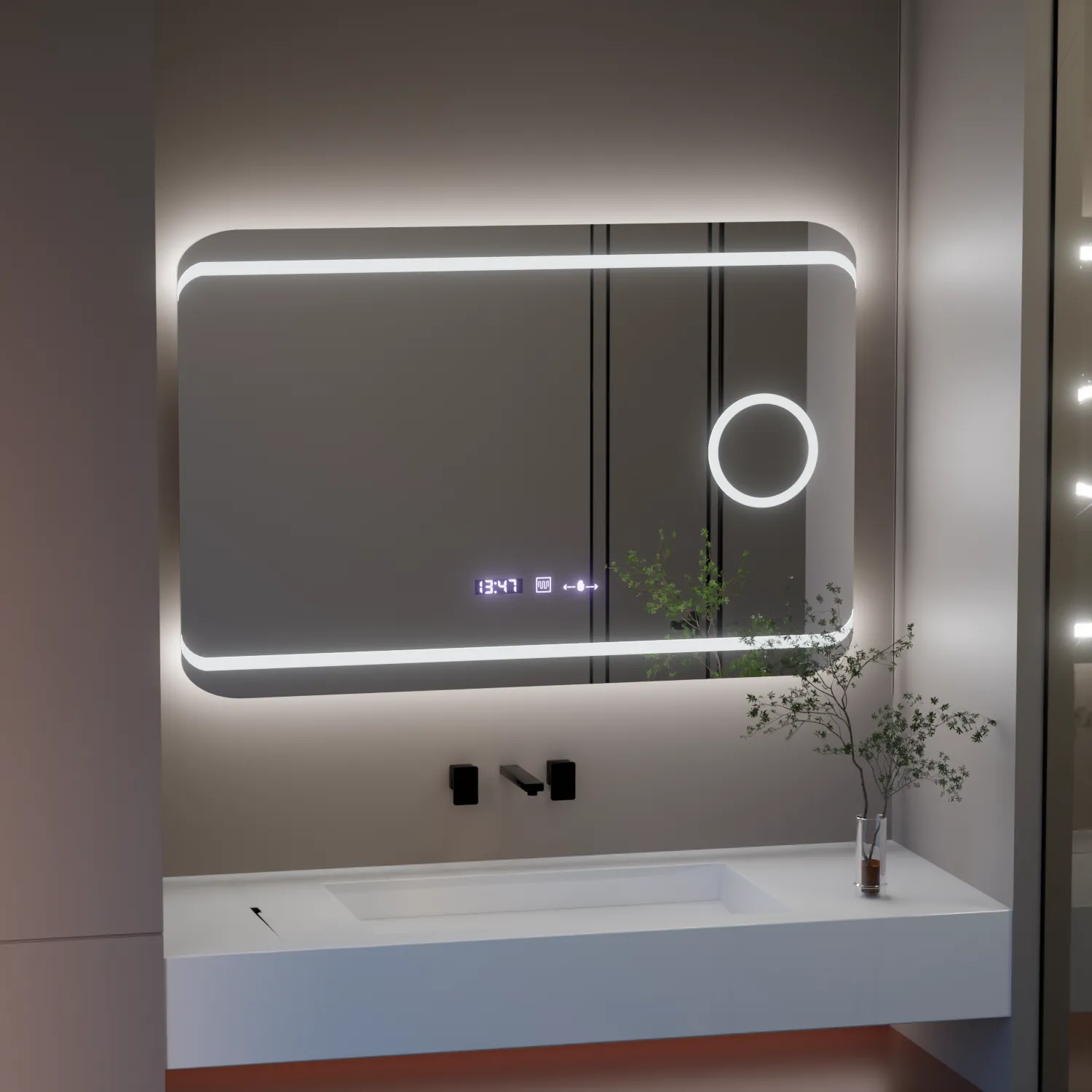 Alessandro Design Marcello 100x60 oglindă LED dreptunghiulară cu dezaburire