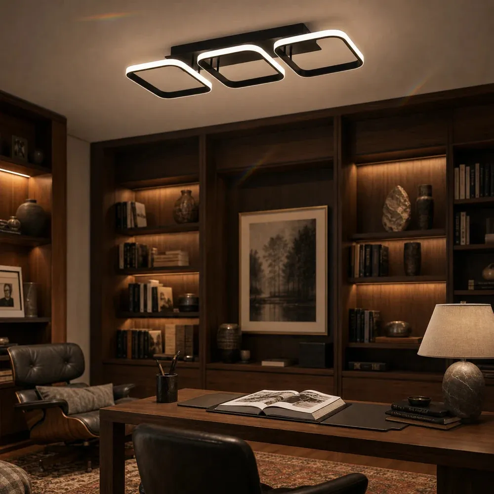 Alessandro Design VERTEX 34W candelabru LED negru 3 patrate
