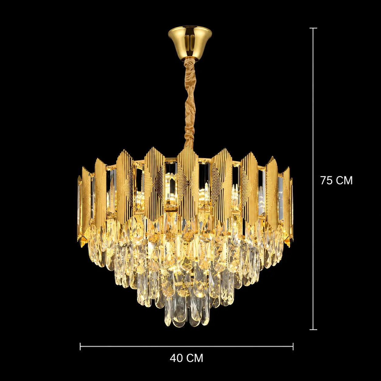 Alessandro Design Buckingham Nobile 5xE14 candelabru auriu 40cm