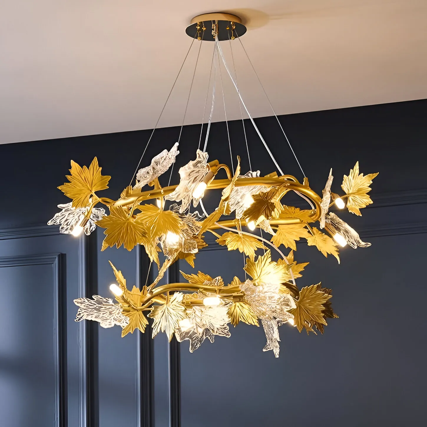 Alessandro Design Leafora Regalis candelabru 80 cm auriu