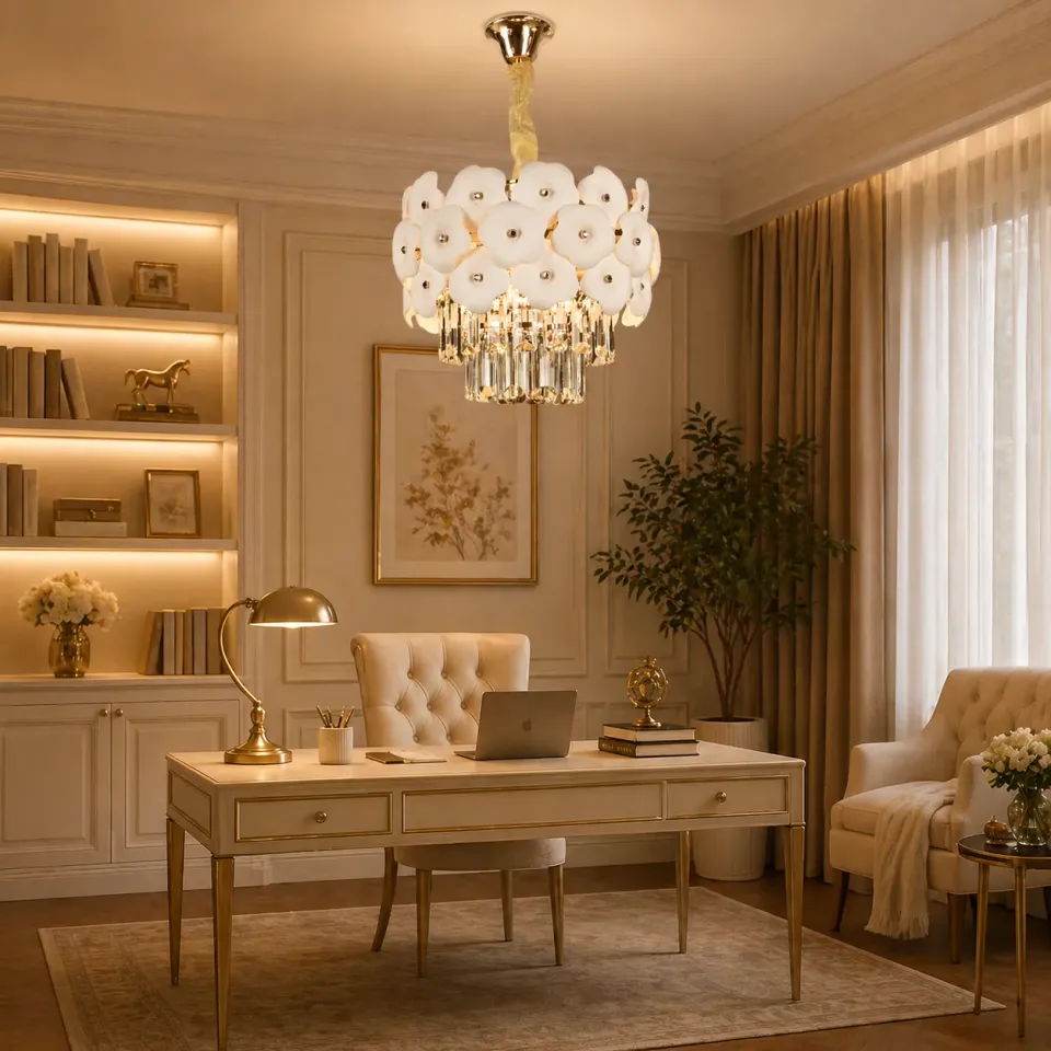 Alessandro Design Petal Petito 3xE14 candelabru cristal auriu