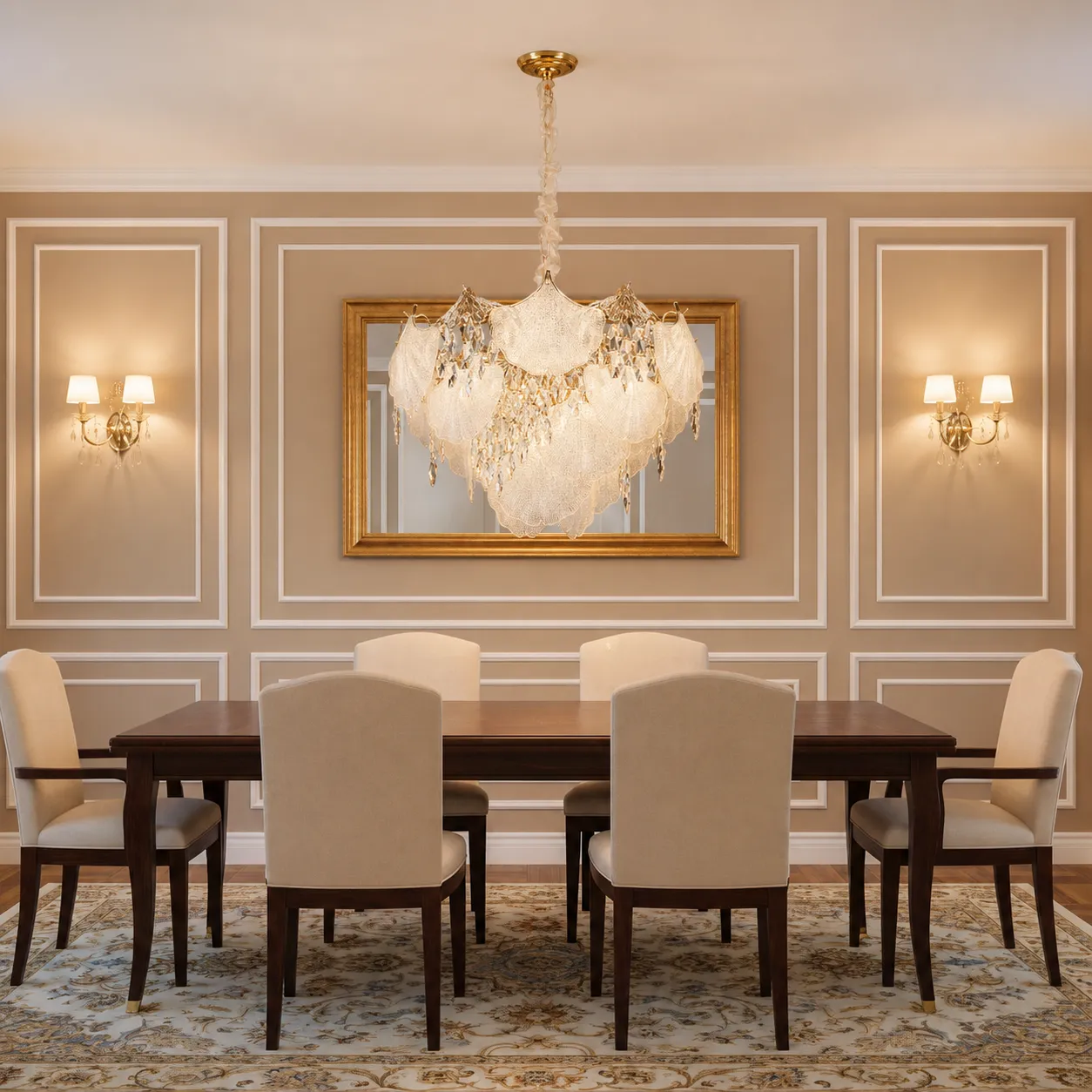 Alessandro Design LUXE Magno candelabru cristal auriu 60cm