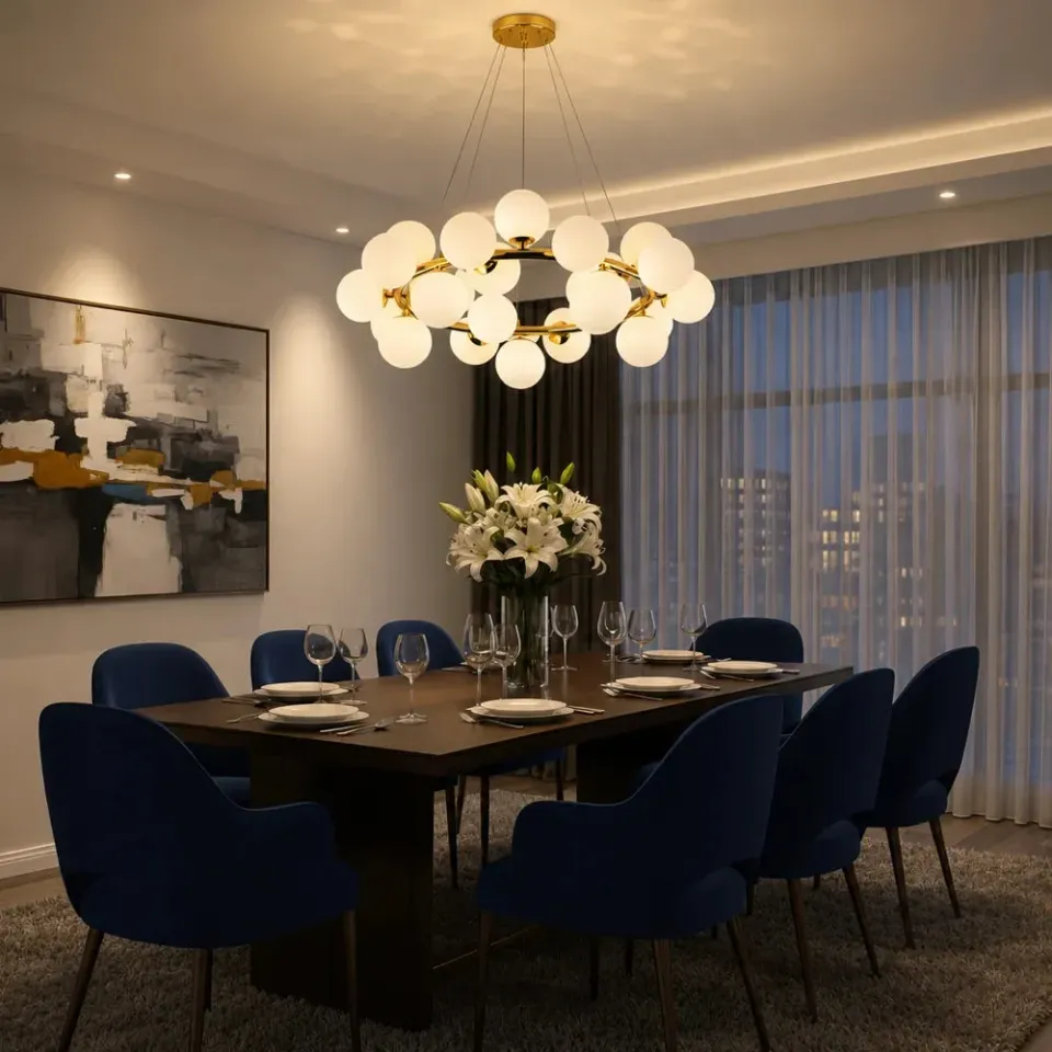 Alessandro Design Loft Chamber candelabru 25x G9 alb-auriu