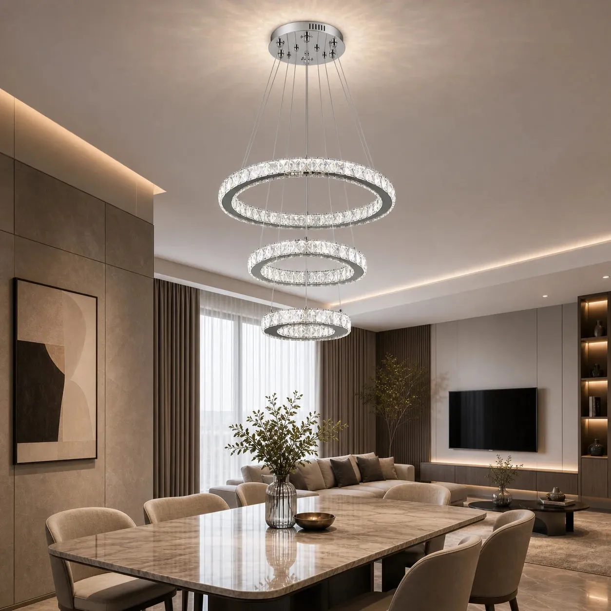 Alessandro Design PRISM LUMORA lustra LED 63W crom 3 cercuri