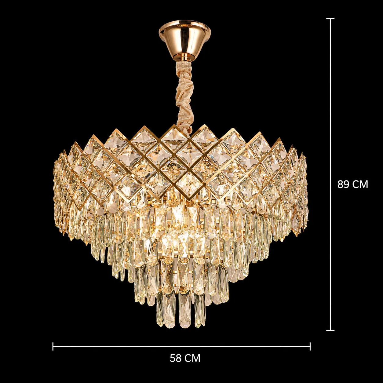 Alessandro Design VECTORIA Magno candelabru cristal 8xE14 auriu