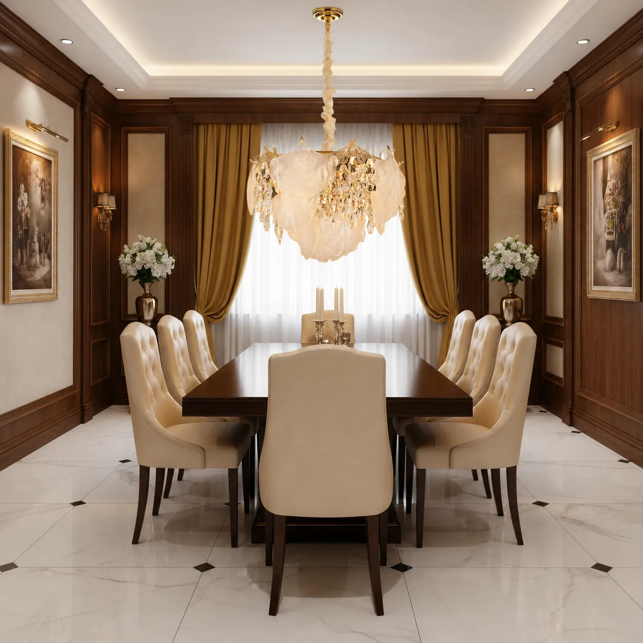 Alessandro Design Luxe Elegance candelabru cristal auriu 9xE14