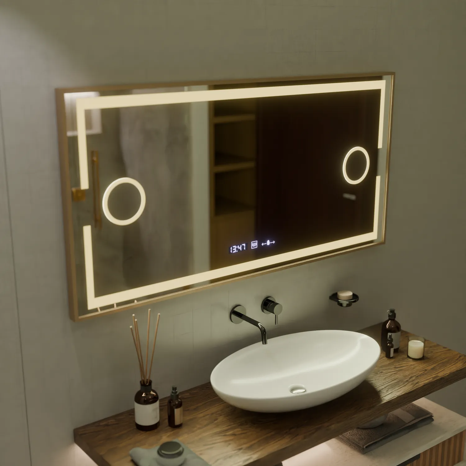 Alessandro Design MotionGlow Sofia 110x65 oglindă LED rose gold