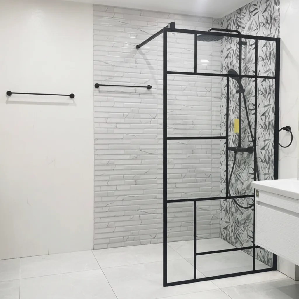Alessandro Design Manitoba paravan dus 90x195 cm negru sticla 8 mm