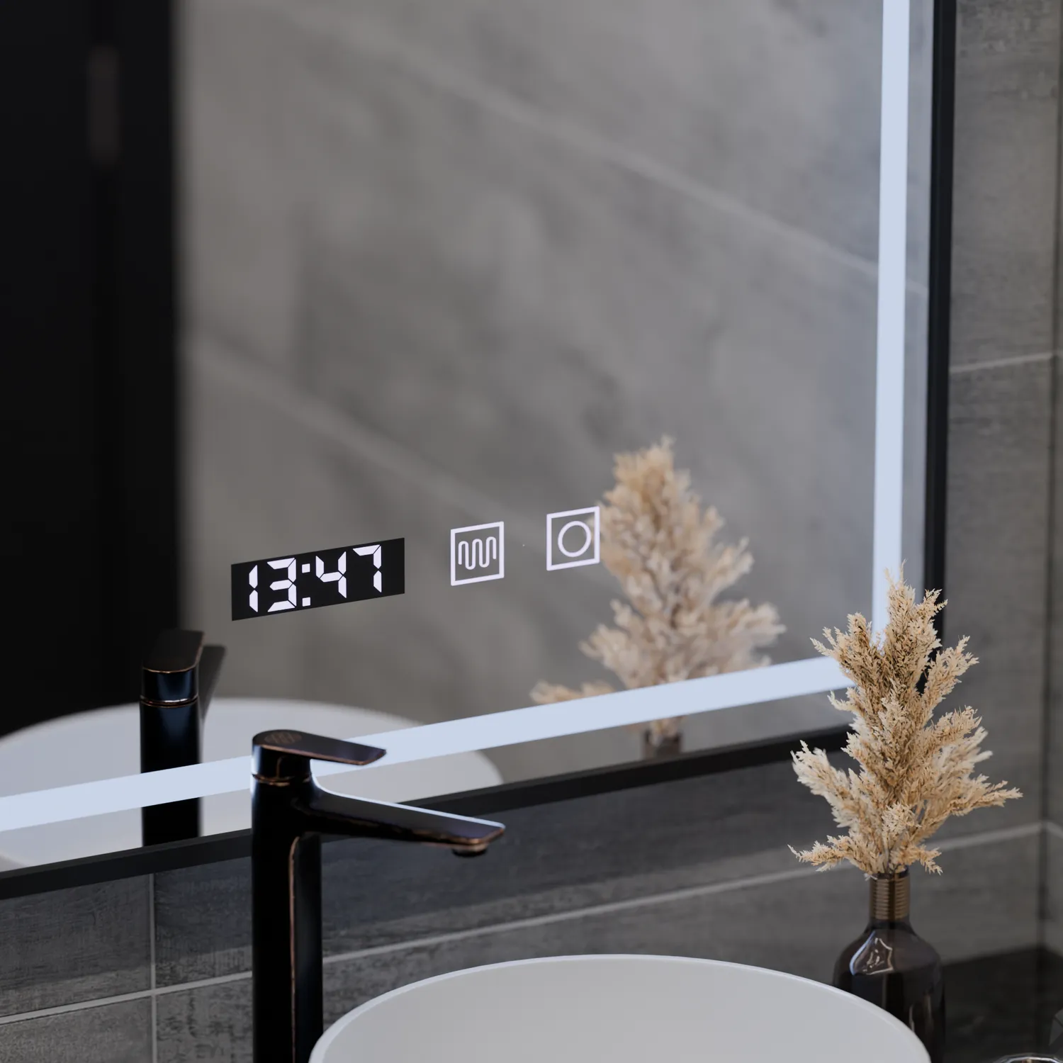 Alessandro Design LUCIDA oglinda LED 50x70 neagra antiaburire