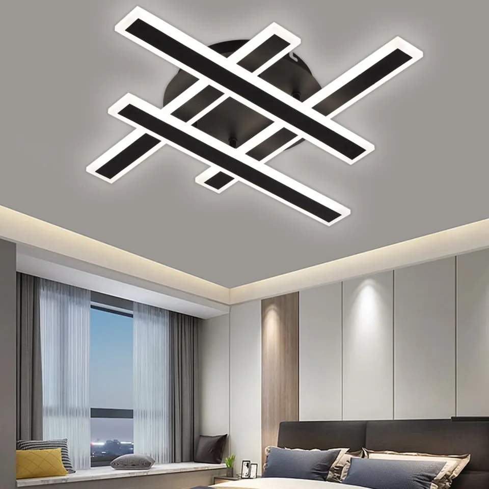 Alessandro Design ZYRON Magno lustra LED 80W neagra telecomanda
