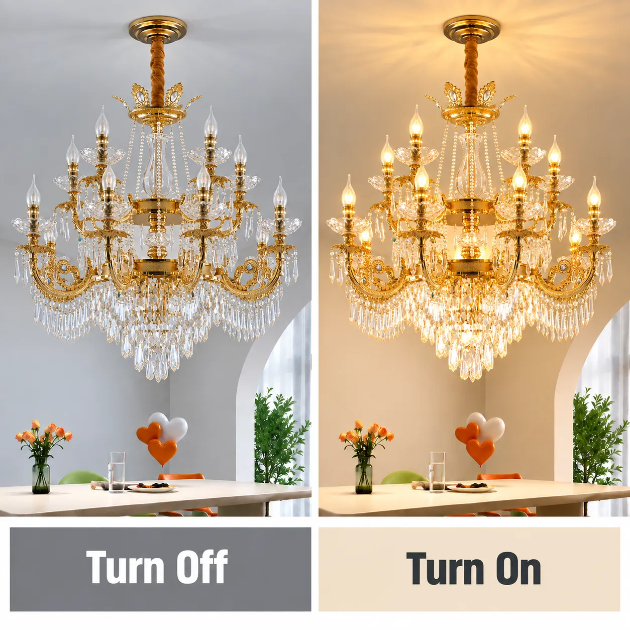 Alessandro Design candelabru cristal 19xE14 D95cm auriu