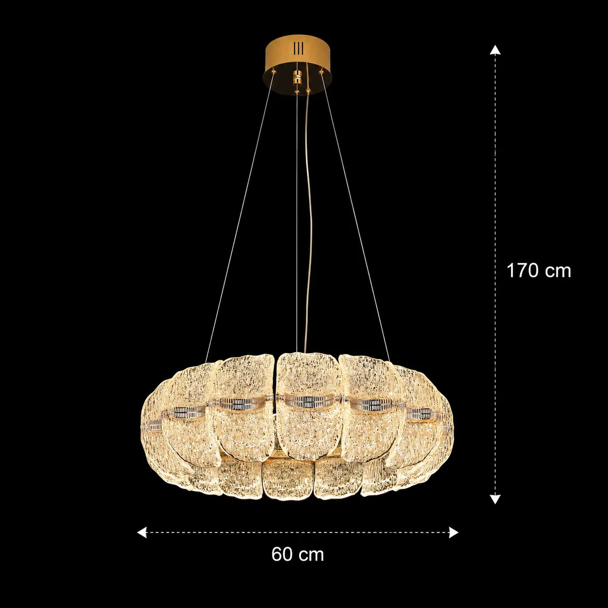 Alessandro Design Mayon Magno candelabru 160W 60x60 auriu
