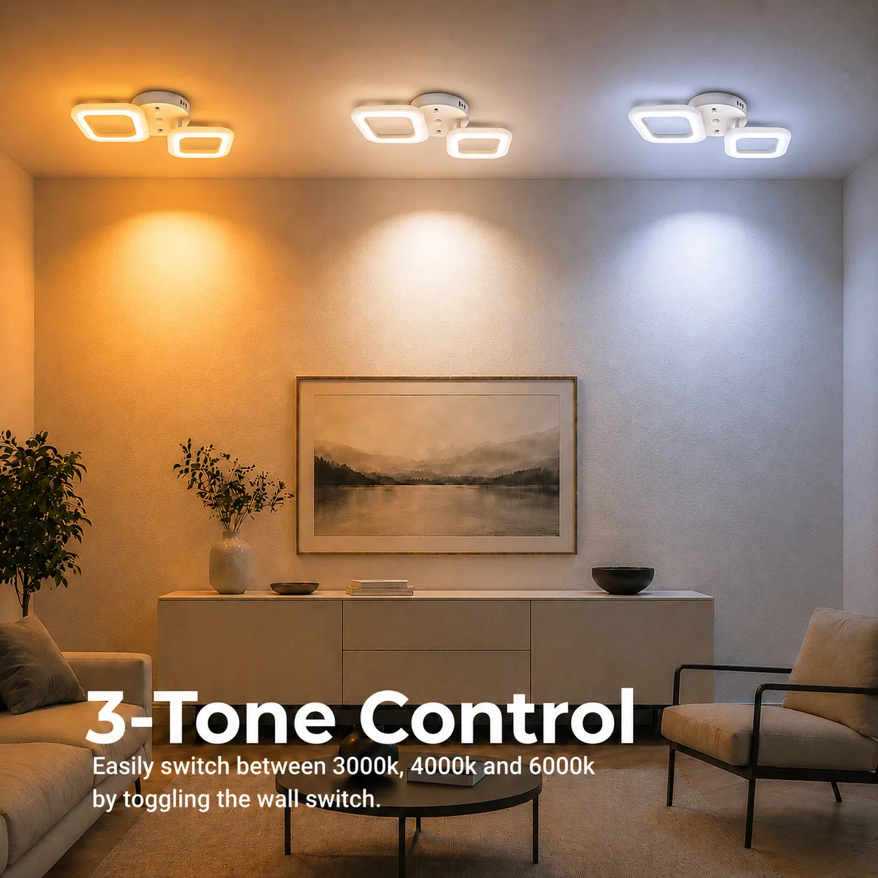 Alessandro Design Erika 27W lustra LED alba 2 patrate neutra