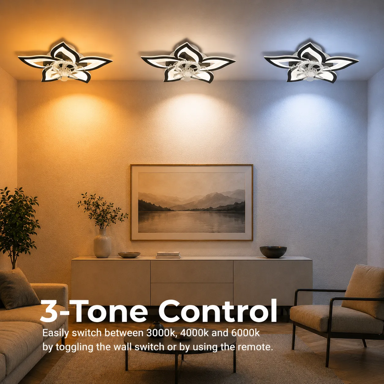 Alessandro Design ANEMO lustră LED ventilator neagră D85cm 49W