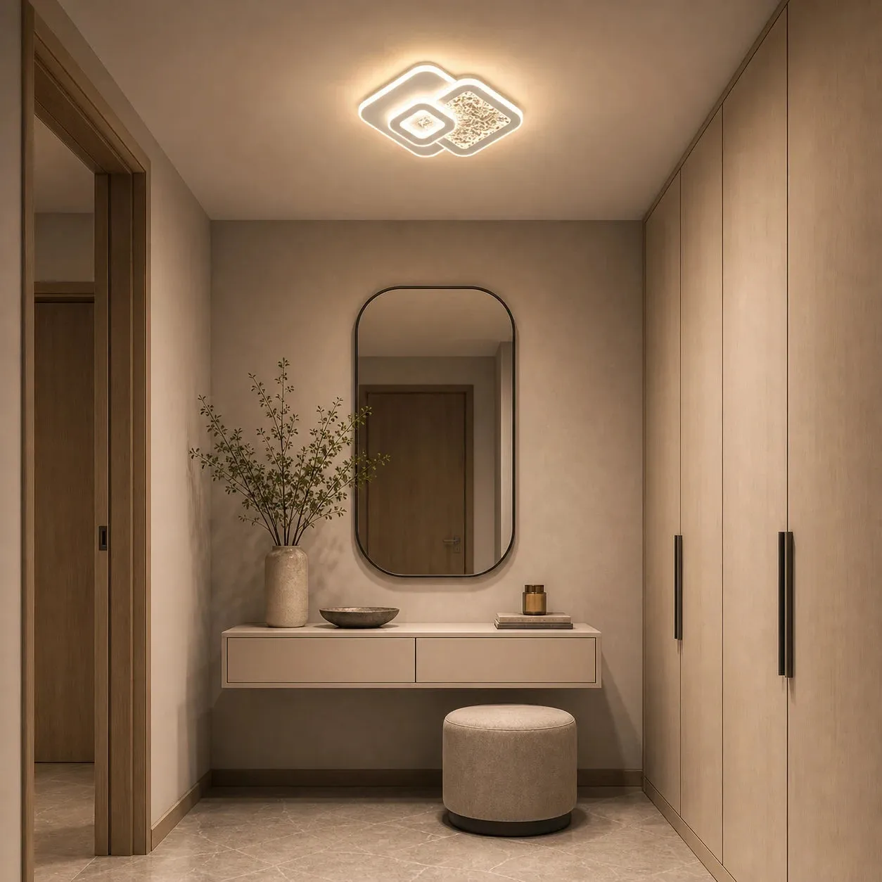 Alessandro Design Kompacto 56W lustră LED albă 3 pătrate dimabilă