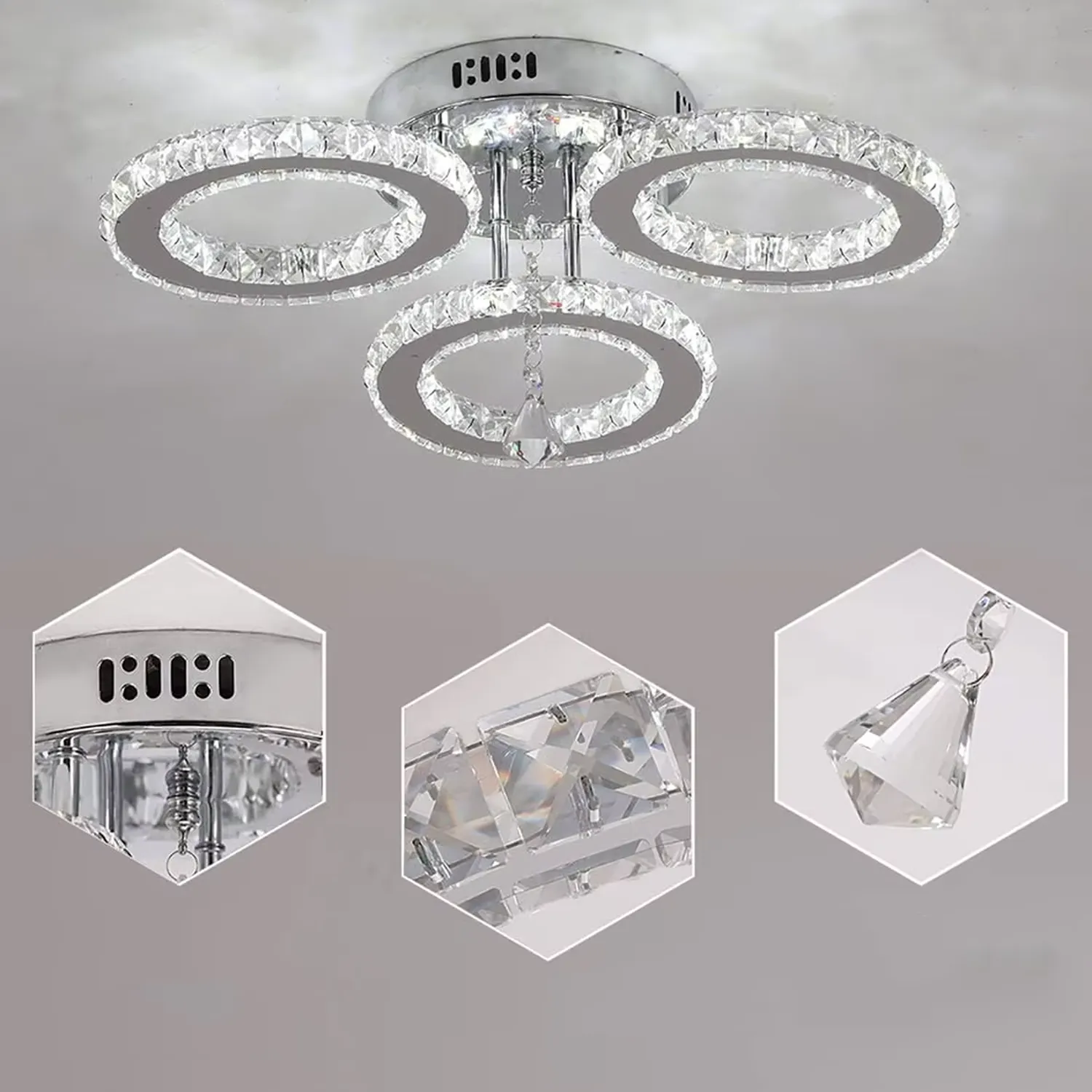 Alessandro Design Alanubis lustra LED 40W crom 3 cercuri dimabila