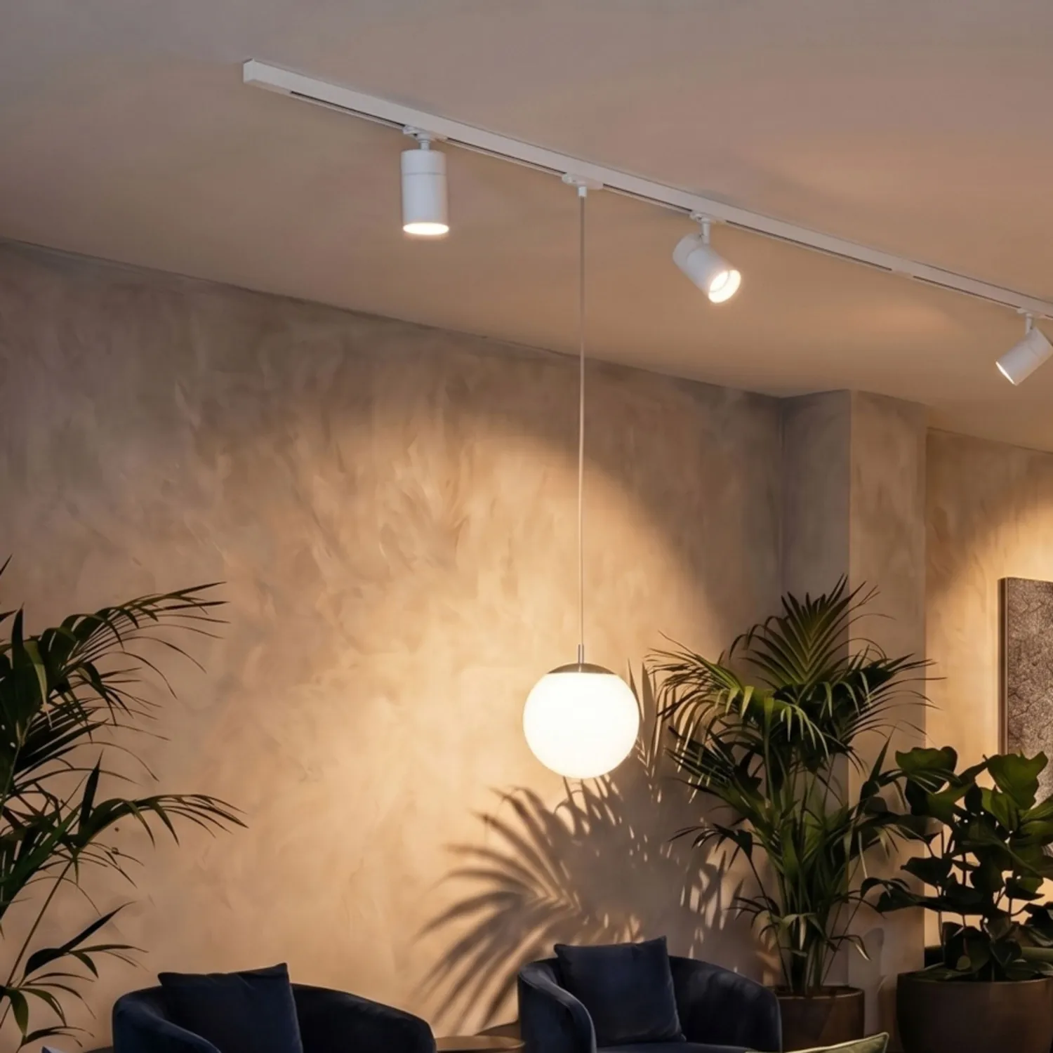 Rendl Light Studio Luna 20 pendul sina sticla opal crom